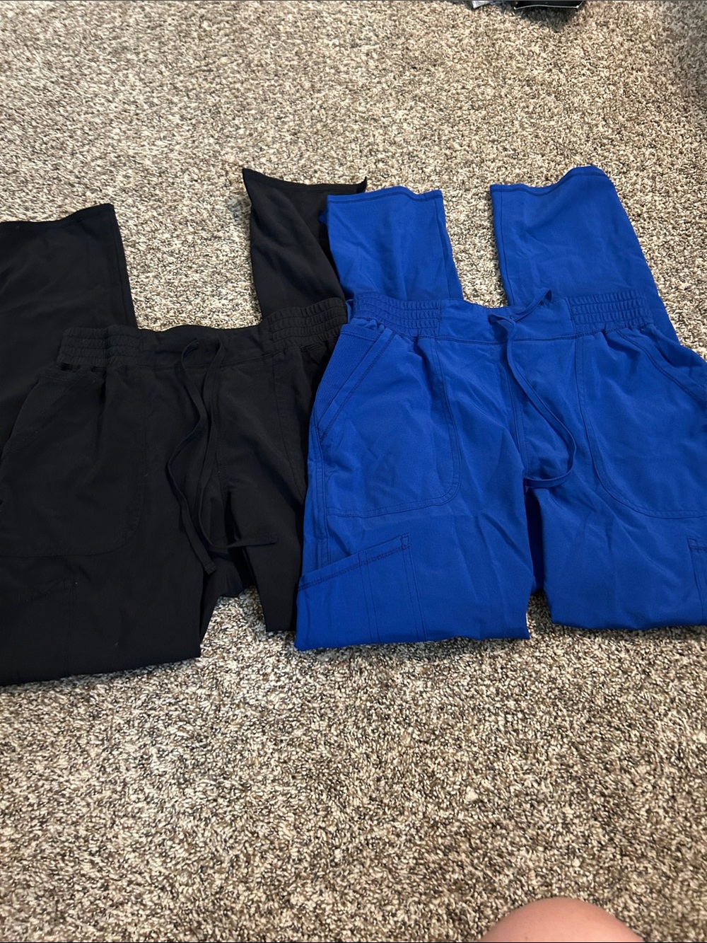 Scrubstar women’s Elastic-Waist Jogger Scrub Pants - Black & Royal Blue
